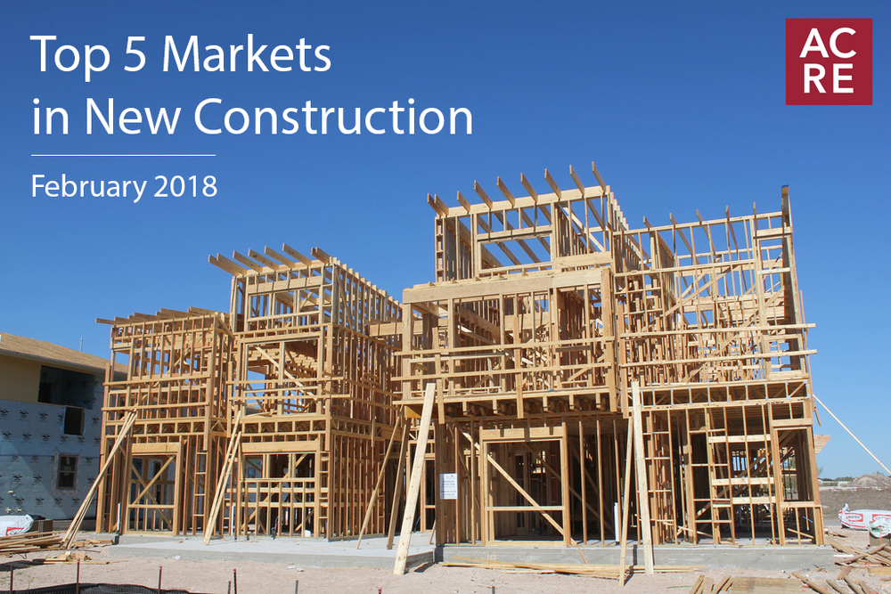 Top 5 Markets in New Construction during February