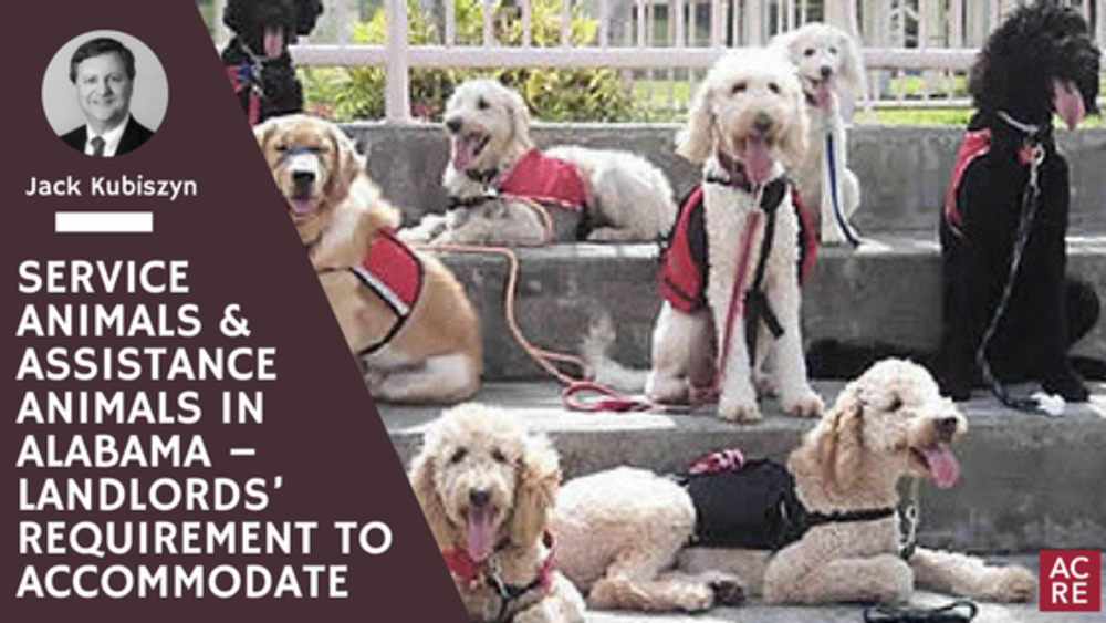Service Animals And Assistance Animals In Alabama – Landlords’ Requirement To Accommodate