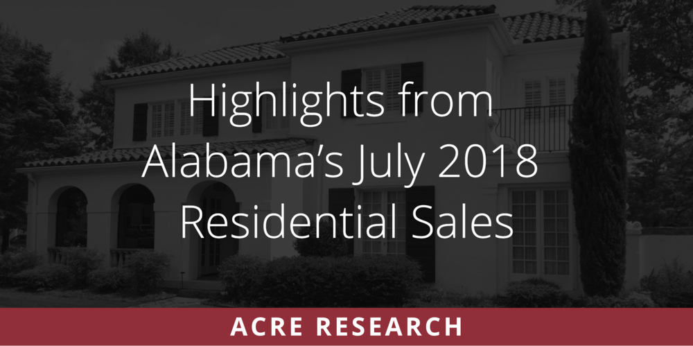 Highlights from Alabama’s July Residential Sales