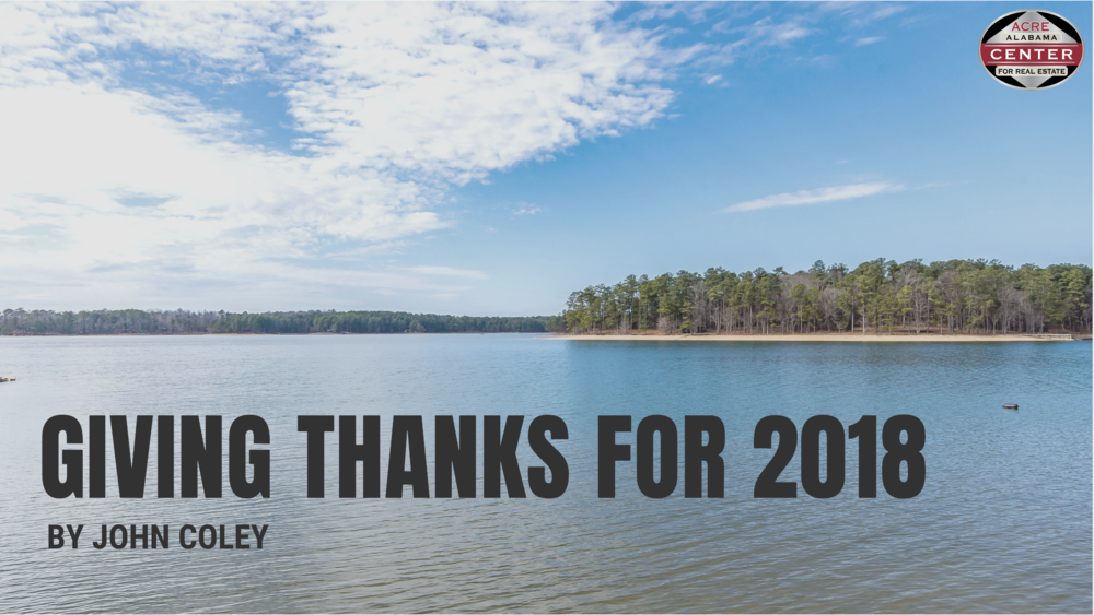 Giving Thanks for 2018