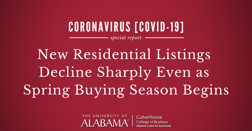 New residential listings decline sharply even as spring buying season begins