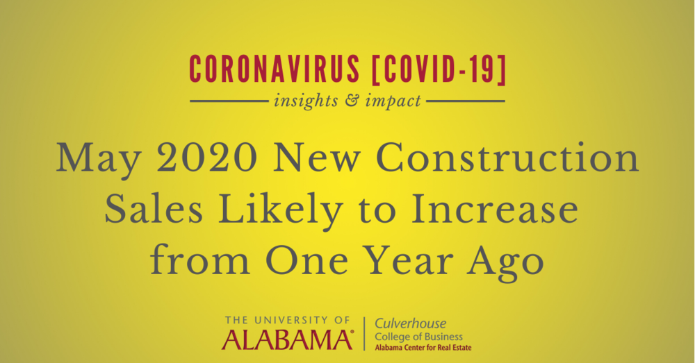 May new construction sales likely to increase from one year ago