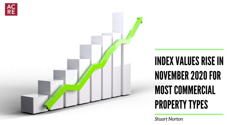 Index values rise in November for most commercial property types